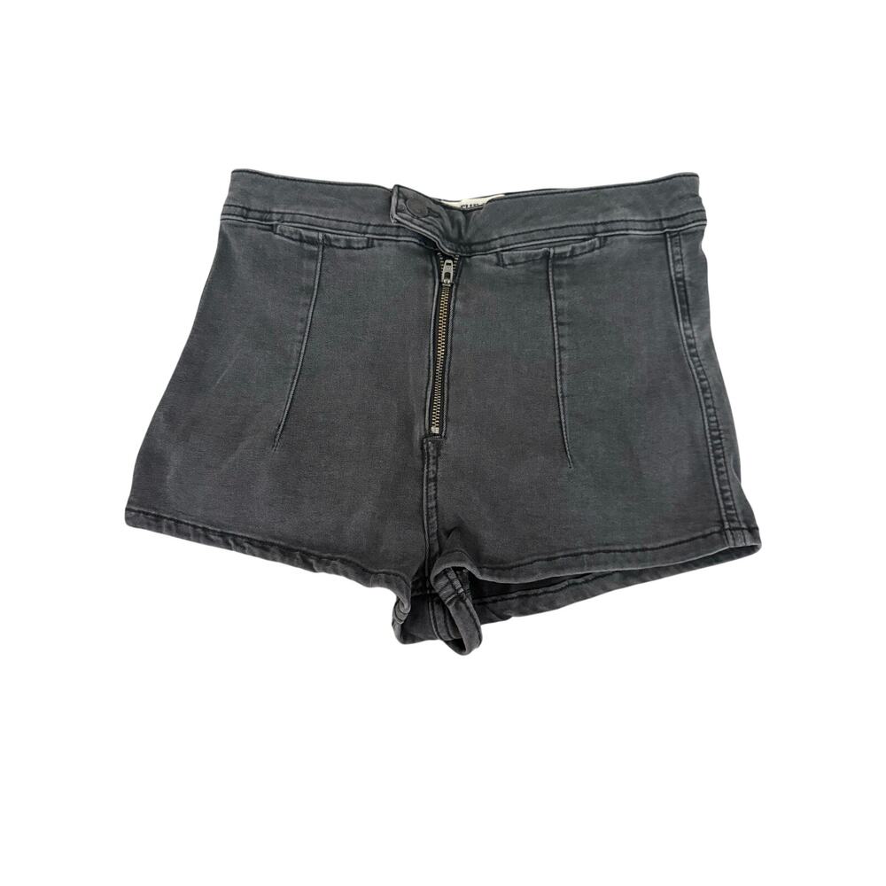 Free People We The Free High-Rise Washed Black Denim Hot Shorts Size 27
